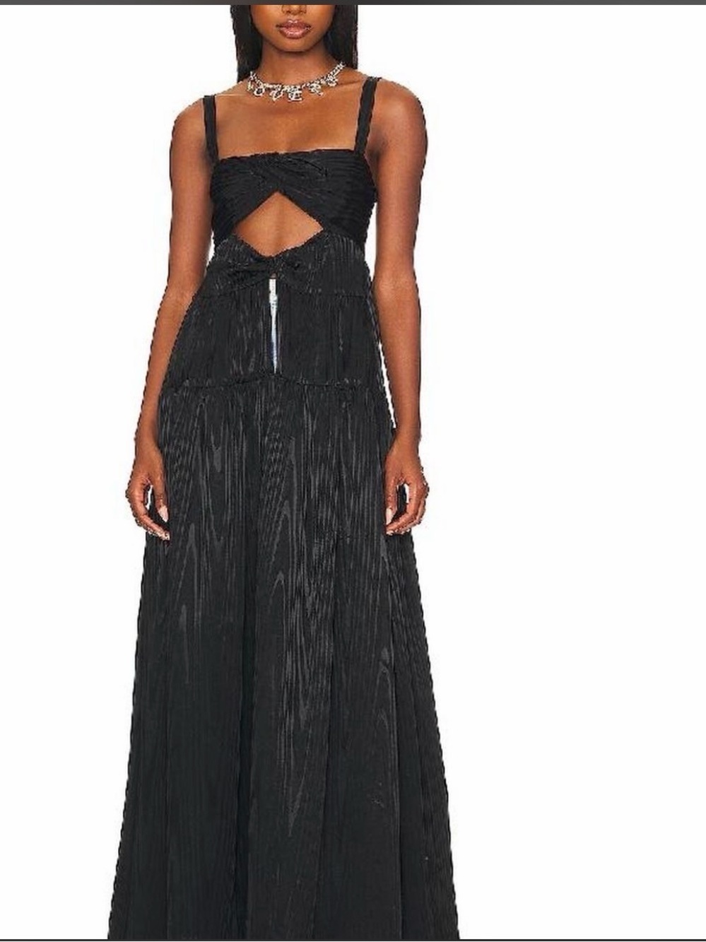 Lovers + Friends Black Twist Bodice Cutout Maxi Dress